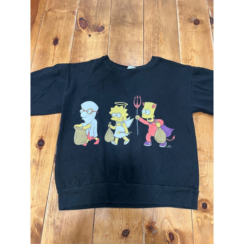 The Simpsons Halloween Sweatshirt Black Bart Lisa Milhouse Trick or Treat Large